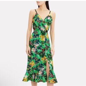 Saloni Jennie Emerald Green Floral Midi Dress